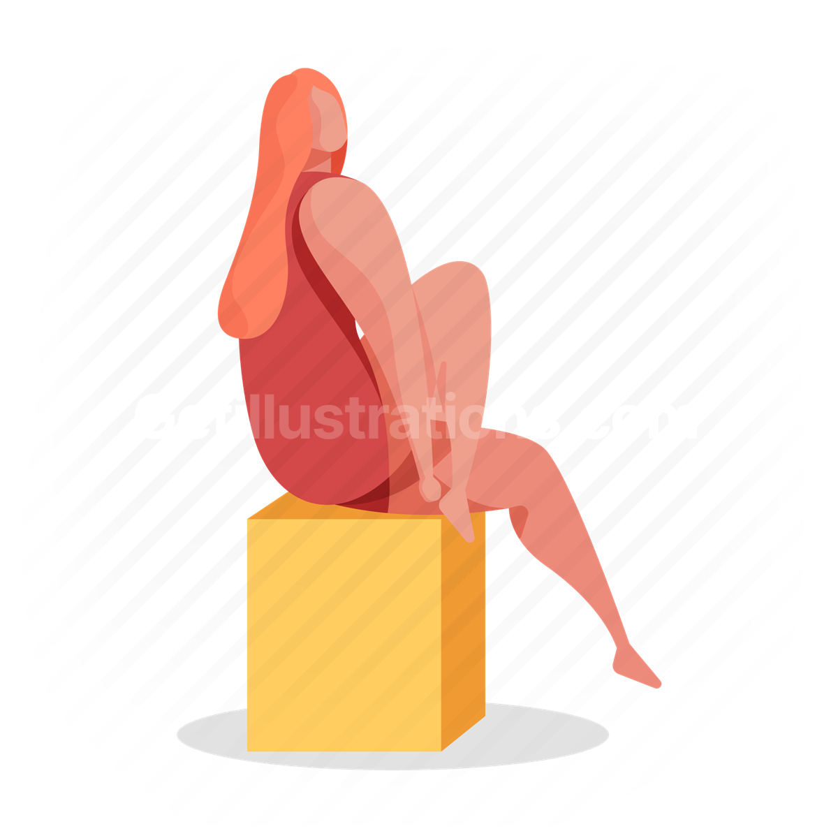woman, pose, model, sit